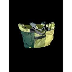 Timbuk2 Tote Bag Small Multicolor Green Lined Inside Polyester Zip Distressed